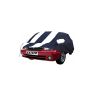 Allextreme MSS5005 Car Body Cover Compatible with Maruti Suzuki Esteem Custom Fit Dustproof UV Heat Resistant Indoor Outdoor Body Protection (Navy Blue & White with Mirror)