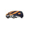 Allextreme OCS5003 Car Body Cover Compatible with Opel Corsa Custom Fit Dustproof UV Heat Resistant Indoor Outdoor Body Protection (Navy Blue & Orange with Mirror)
