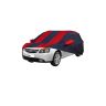 Allextreme TIS5004 Car Body Cover Compatible with Tata Indigo Custom Fit Dustproof UV Heat Resistant Indoor Outdoor Body Protection (Navy Blue & Red with Mirror)