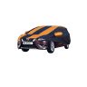 Allextreme NSE5003 Car Body Cover Compatible with Nissan Sunny Custom Fit Dustproof UV Heat Resistant Indoor Outdoor Body Protection (Navy Blue & Orange with Mirror)