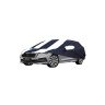 Allextreme SOE5005 Car Body Cover Compatible with Skoda Octavia Custom Fit Dustproof UV Heat Resistant Indoor Outdoor Body Protection (Navy Blue & White with Mirror)