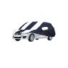 Allextreme MCE5005 Car Body Cover Compatible with Maruti Suzuki Ciaz Custom Fit Dustproof UV Heat Resistant Indoor Outdoor Body Protection (Navy Blue & White with Mirror)