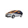 Allextreme SRE5003 Car Body Cover Compatible with Skoda Rapid Custom Fit Dustproof UV Heat Resistant Indoor Outdoor Body Protection (Navy Blue & Orange with Mirror)