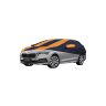 Allextreme SOE5003 Car Body Cover Compatible with Skoda Octavia Custom Fit Dustproof UV Heat Resistant Indoor Outdoor Body Protection (Navy Blue & Orange with Mirror)