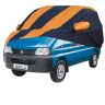 Allextreme MEG5003 Car Body Cover Compatible with Maruti Suzuki Eeco Custom Fit Dustproof UV Heat Resistant Indoor Outdoor Body Protection (Navy Blue & Orange with Mirror)