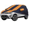 Allextreme MXG5003 Car Body Cover Compatible with Mahindra XUV 300 Custom Fit Dustproof UV Heat Resistant Indoor Outdoor Body Protection (Navy Blue & Orange with Mirror)