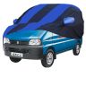 Allextreme MEG5002 Car Body Cover Compatible with Maruti Suzuki Eeco Custom Fit Dustproof UV Heat Resistant Indoor Outdoor Body Protection (Navy Blue & Blue with Mirror)