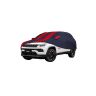 Allextreme JCP5004 Car Body Cover Compatible with Jeep Compass Custom Fit Dustproof UV Heat Resistant Indoor Outdoor Body Protection (Navy Blue & Red with Mirror)