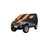 Allextreme JJP5003 Car Body Cover Compatible with Jeep Custom Fit Dustproof UV Heat Resistant Indoor Outdoor Body Protection (Navy Blue & Orange with Mirror)