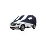 Allextreme KSP5005 Car Body Cover Compatible with Kia Seltos Custom Fit Dustproof UV Heat Resistant Indoor Outdoor Body Protection (Navy Blue & White with Mirror)