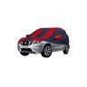 Allextreme NTP5004 Car Body Cover Compatible with Nissan Terrano Custom Fit Dustproof UV Heat Resistant Indoor Outdoor Body Protection (Navy Blue & Red with Mirror)