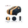 Allextreme NKP5003 Car Body Cover Compatible with Nissan Kicks Custom Fit Dustproof UV Heat Resistant Indoor Outdoor Body Protection (Navy Blue & Orange with Mirror)