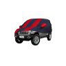 Allextreme JJP5004 Car Body Cover Compatible with Jeep Custom Fit Dustproof UV Heat Resistant Indoor Outdoor Body Protection (Navy Blue & Red with Mirror)