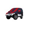 Allextreme TMZ5004 Car Body Cover Compatible with Mahindra Thar Custom Fit Dustproof UV Heat Resistant Indoor Outdoor Body Protection (Navy Blue & Red with Mirror)