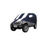 Allextreme JJZ5005 Car Body Cover Compatible with Jeep Custom Fit Dustproof UV Heat Resistant Indoor Outdoor Body Protection (Navy Blue & White with Mirror)