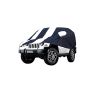 Allextreme TMZ5005 Car Body Cover Compatible with Mahindra Thar Custom Fit Dustproof UV Heat Resistant Indoor Outdoor Body Protection (Navy Blue & White with Mirror)