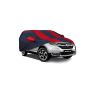 Allextreme CRZ5004 Car Body Cover Compatible with CR-V Custom Fit Dustproof UV Heat Resistant Indoor Outdoor Body Protection (Navy Blue & Red with Mirror)