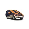 Allextreme CTZ5003 Car Body Cover Compatible with Chevrolet Tavera Custom Fit Dustproof UV Heat Resistant Indoor Outdoor Body Protection (Navy Blue & Orange with Mirror)