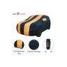 Allextreme CTZ5003 Car Body Cover Compatible with Chevrolet Tavera Custom Fit Dustproof UV Heat Resistant Indoor Outdoor Body Protection (Navy Blue & Orange with Mirror)