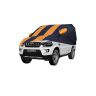 Allextreme MSZ5003 Car Body Cover Compatible with Mahindra Scorpio Custom Fit Dustproof UV Heat Resistant Indoor Outdoor Body Protection (Navy Blue & Orange with Mirror)