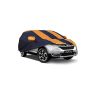Allextreme CRZ5003 Car Body Cover Compatible with CR-V Custom Fit Dustproof UV Heat Resistant Indoor Outdoor Body Protection (Navy Blue & Orange with Mirror)