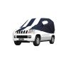 Allextreme MTZ5005 Car Body Cover Compatible with Mahindra TUV300 Custom Fit Dustproof UV Heat Resistant Indoor Outdoor Body Protection (Navy Blue & White with Mirror)