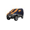 Allextreme JJZ5003 Car Body Cover Compatible with Jeep Custom Fit Dustproof UV Heat Resistant Indoor Outdoor Body Protection (Navy Blue & Orange with Mirror)