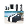 Allextreme HMZ5005 Car Body Cover Compatible with Mobilio Custom Fit Dustproof UV Heat Resistant Indoor Outdoor Body Protection (Navy Blue & White with Mirror)