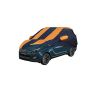 Allextreme RMZ5003 Car Body Cover Compatible with Mahindra Marazzo Custom Fit Dustproof UV Heat Resistant Indoor Outdoor Body Protection (Navy Blue & Orange with Mirror)