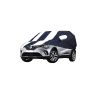 Allextreme RCZ5005 Car Body Cover Compatible with Renault Captur Custom Fit Dustproof UV Heat Resistant Indoor Outdoor Body Protection (Navy Blue & White with Mirror)
