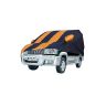 Allextreme TQZ5003 Car Body Cover Compatible with Toyota Qualis Custom Fit Dustproof UV Heat Resistant Indoor Outdoor Body Protection (Navy Blue & Orange with Mirror)