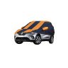 Allextreme RCZ5003 Car Body Cover Compatible with Renault Captur Custom Fit Dustproof UV Heat Resistant Indoor Outdoor Body Protection (Navy Blue & Orange with Mirror)