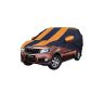 Allextreme MYY5003 Car Body Cover Compatible with Mahindra Xylo Custom Fit Dustproof UV Heat Resistant Indoor Outdoor Body Protection (Navy Blue & Orange with Mirror)