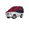 Allextreme TCY5004 Car Body Cover Compatible with Tata Sumo Spacio Custom Fit Dustproof UV Heat Resistant Indoor Outdoor Body Protection (Navy Blue & Red with Mirror)