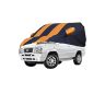 Allextreme TCY5003 Car Body Cover Compatible with Tata Sumo Spacio Custom Fit Dustproof UV Heat Resistant Indoor Outdoor Body Protection (Navy Blue & Orange with Mirror)
