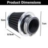 AllExtreme EXAFIL1 Extended Air Filter with Clamp Engine Replacement Inlet Rubber Intake Induction Kit for All Motorcycle and Bikes (42mm, Universal)