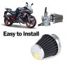 AllExtreme EXAFIL1 Extended Air Filter with Clamp Engine Replacement Inlet Rubber Intake Induction Kit for All Motorcycle and Bikes (42mm, Universal)