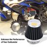 AllExtreme EXAFIL1 Extended Air Filter with Clamp Engine Replacement Inlet Rubber Intake Induction Kit for All Motorcycle and Bikes (42mm, Universal)