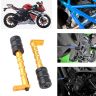 AllExtreme EXPLGY2 Universal Motorcycle Frame Slider Falling Protector Motorcycle Crash Guard Pads Compatible with Kawasaki Yamaha Suzuki KTM (Golden)
