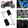 AllExtreme EXPLGS2 Universal Motorcycle Frame Slider Falling Protector Motorcycle Crash Guard Pads Compatible with Kawasaki Yamaha Suzuki KTM (Silver)