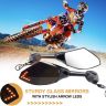AllExtreme EXMIRR2 Universal Motorcycle Rearview Side Mirrors with LED Turn Signal Indicator Adjustable Bike Rear View Mirror for R15 & Other Full Flared Bikes (Amber Yellow)
