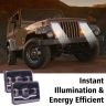 Allextreme EXSS02R 3 LED Headlight Lamp Universal Waterproof Off Road Driving CREE LED Fog Light for Bike, Jeep and Cars (White, Pack - 2)