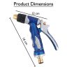 Allextreme High Pressure Water Sprayer Hose Nozzle Heavy Duty, Lawn Garden Spray Front Trigger with Connector (Blue) (MZ-649)