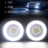 Allextreme EXSS2P Universal Car Projector LED Fog Light COB Halo White Angel Eye Rings for Cars (10W, 2 PCS)