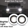 Allextreme EXSS2P Universal Car Projector LED Fog Light COB Halo White Angel Eye Rings for Cars (10W, 2 PCS)