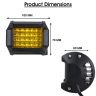 Allextreme EXLEDS1 24 LED Fog Light Bar Waterproof 4 Inch CREE Cube Work Light for Bike Cars and Motorcycle, 72W, Yellow Light (Pack of 1)
