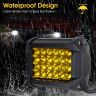 Allextreme EXLEDS1 24 LED Fog Light Bar Waterproof 4 Inch CREE Cube Work Light for Bike Cars and Motorcycle, 72W, Yellow Light (Pack of 1)