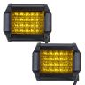 Allextreme EXLEDS2 24 LED Fog Light Bar Waterproof 4 Inch CREE Cube Work Light for Bike Cars and Motorcycle, 72W, Yellow Light (Pack of 2)