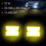 Allextreme EXLEDS2 24 LED Fog Light Bar Waterproof 4 Inch CREE Cube Work Light for Bike Cars and Motorcycle, 72W, Yellow Light (Pack of 2)