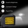 Allextreme EXLEDS2 24 LED Fog Light Bar Waterproof 4 Inch CREE Cube Work Light for Bike Cars and Motorcycle, 72W, Yellow Light (Pack of 2)